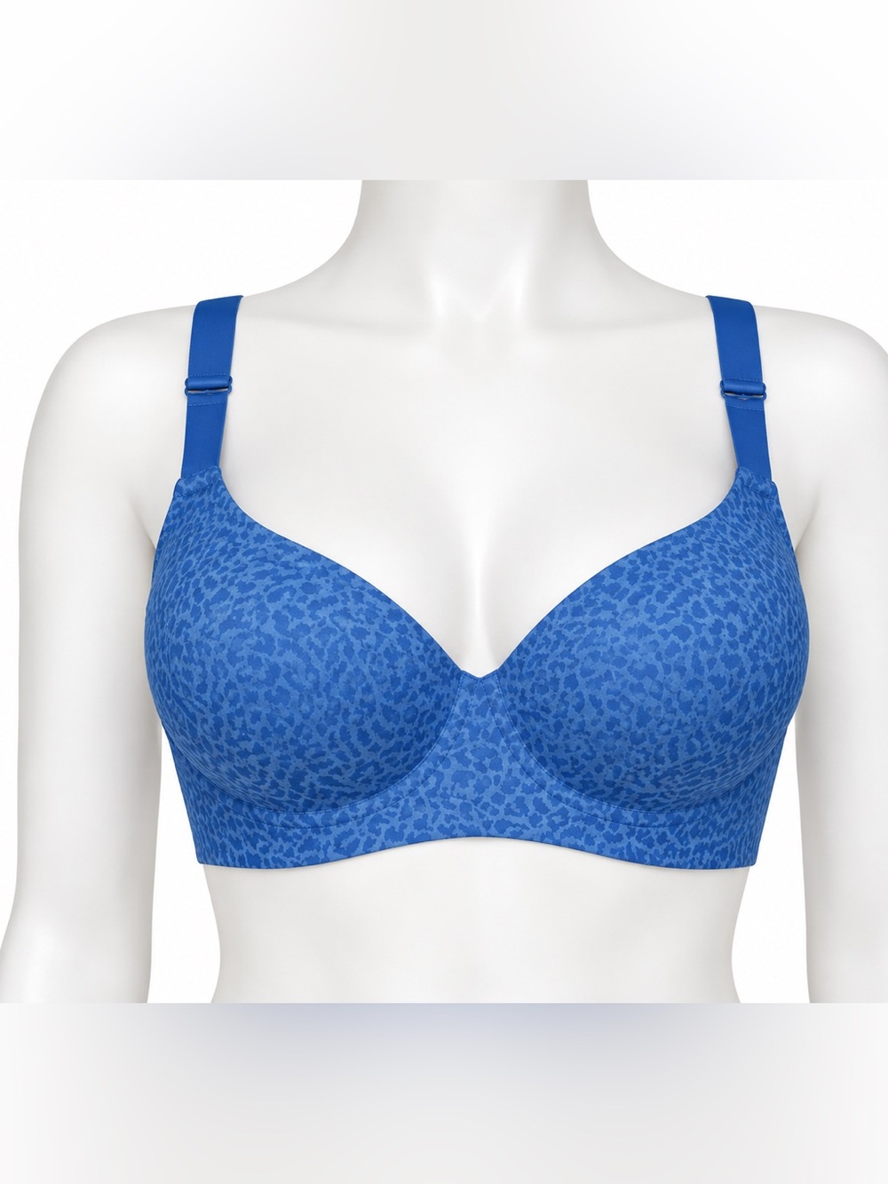 Blue Leopard-Print T-Shirt Bra - Women Intimates